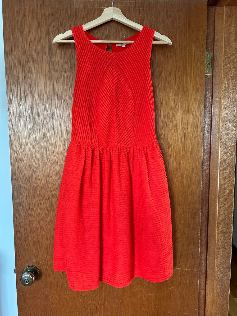 Anthropologie Bordeaux watermelon reddish pink sleeveless dress